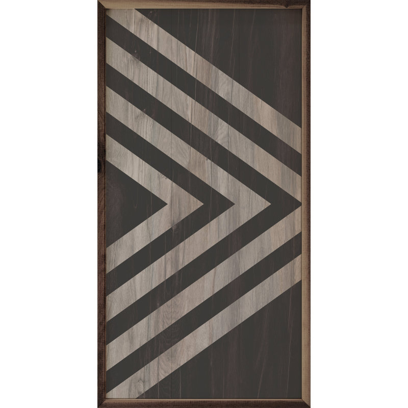 Black And Wood Stripes, 16" H x 8" W