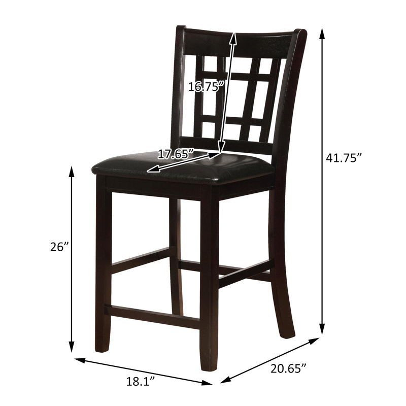 Phara Solid Wood Counter Stool, Black, Black