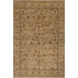 Passions Hand Knotted Wool Area Rug in Camel/Gold
