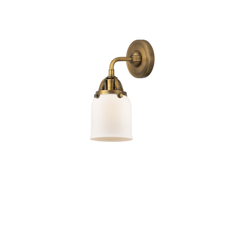 Shauna Armed Sconce, Matte White, LED, Brushed Brass