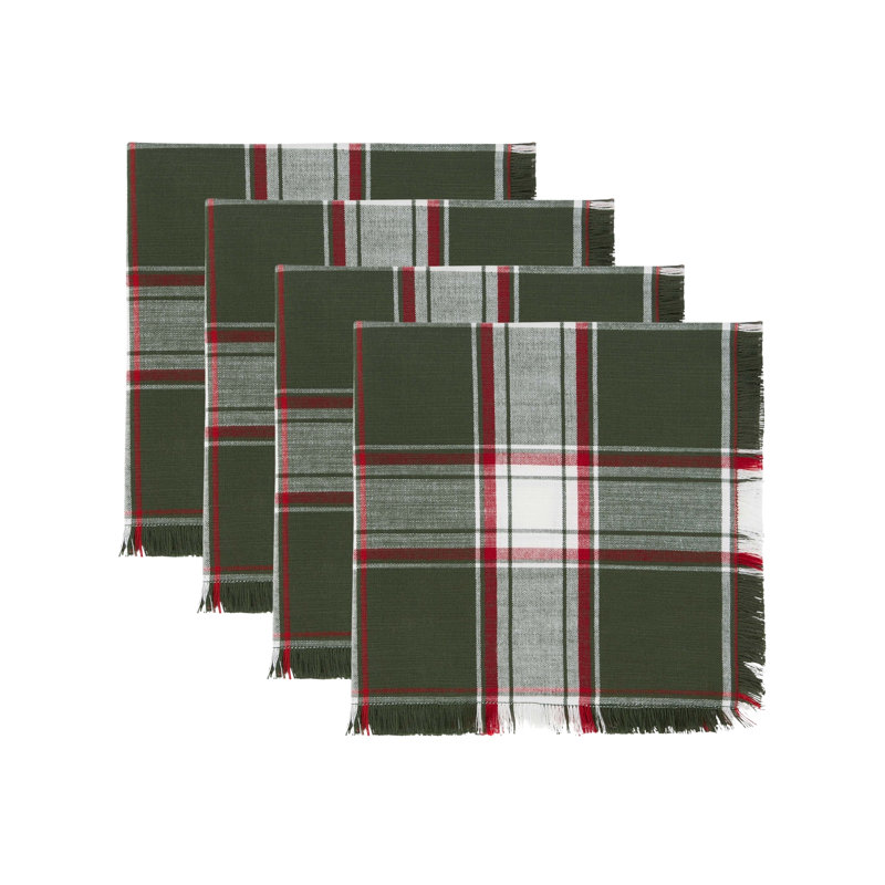  Ensemble de 4 serviettes à franges Holiday