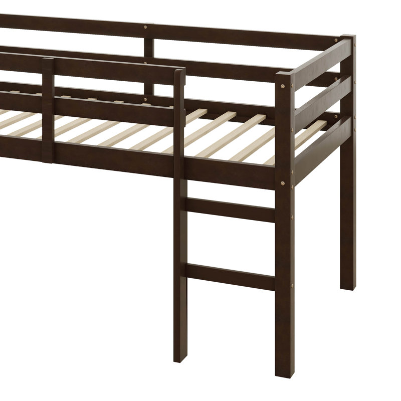 Twin Elevated Loft Bed Comes With Ladder, Espresso