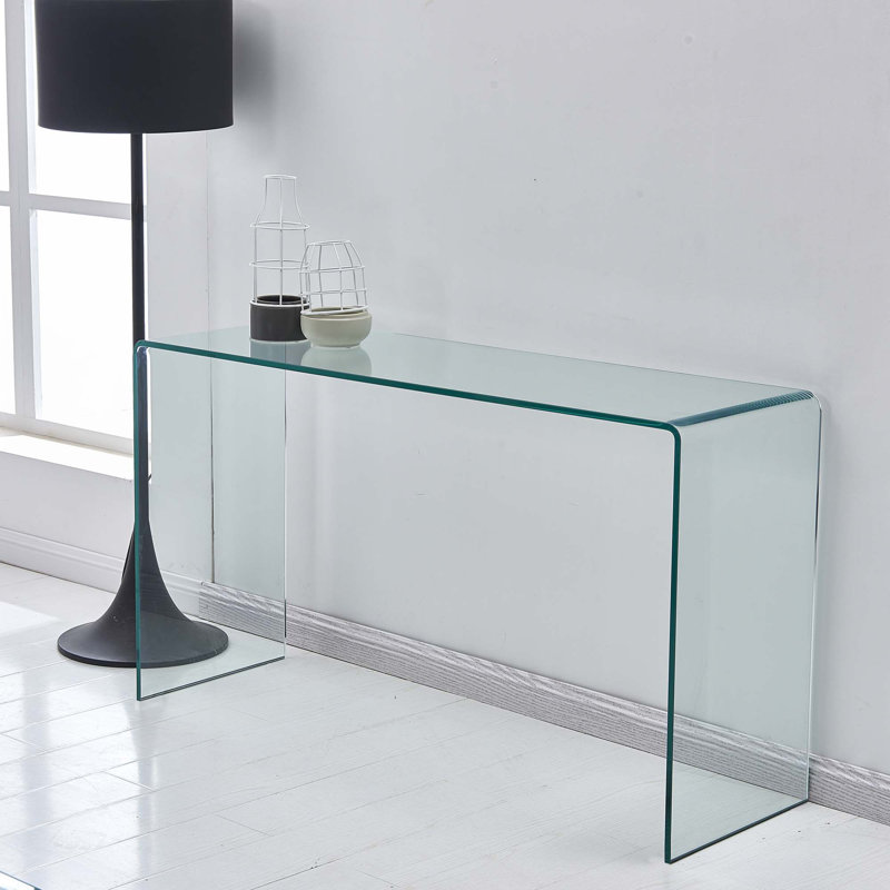 Transparent Tempered Glass Console Table