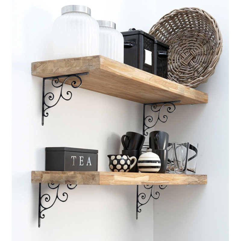 Rustic Shelf Bracket, Black