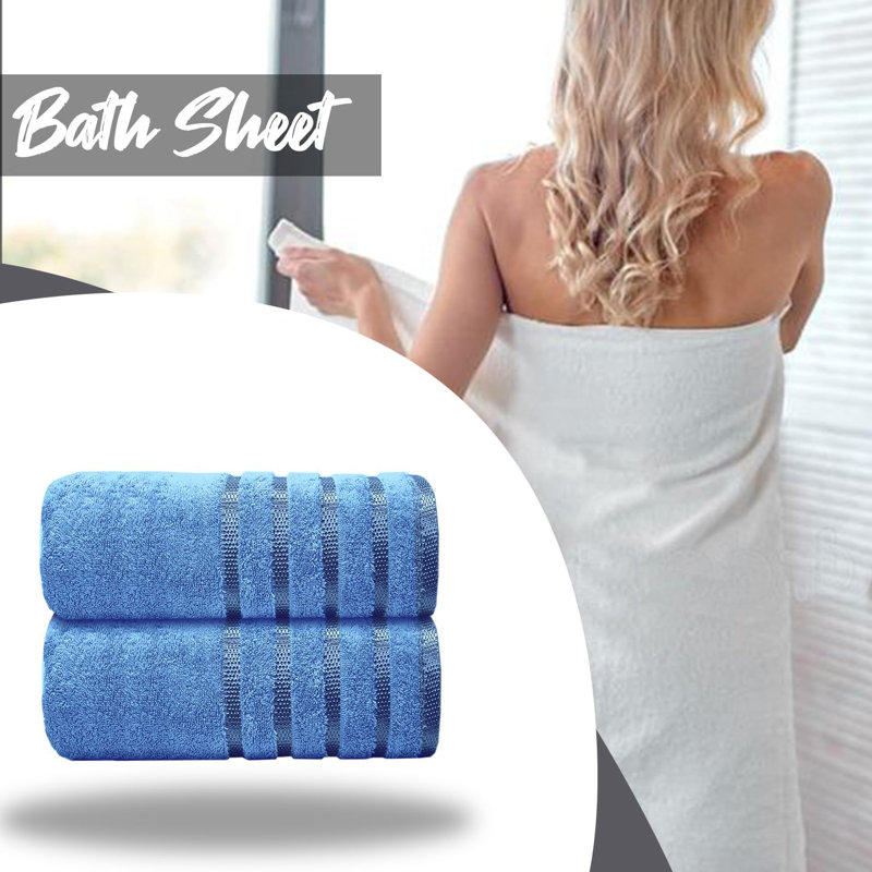 Mikeshia Premium Jumbo Bath Sheet Set, Blue