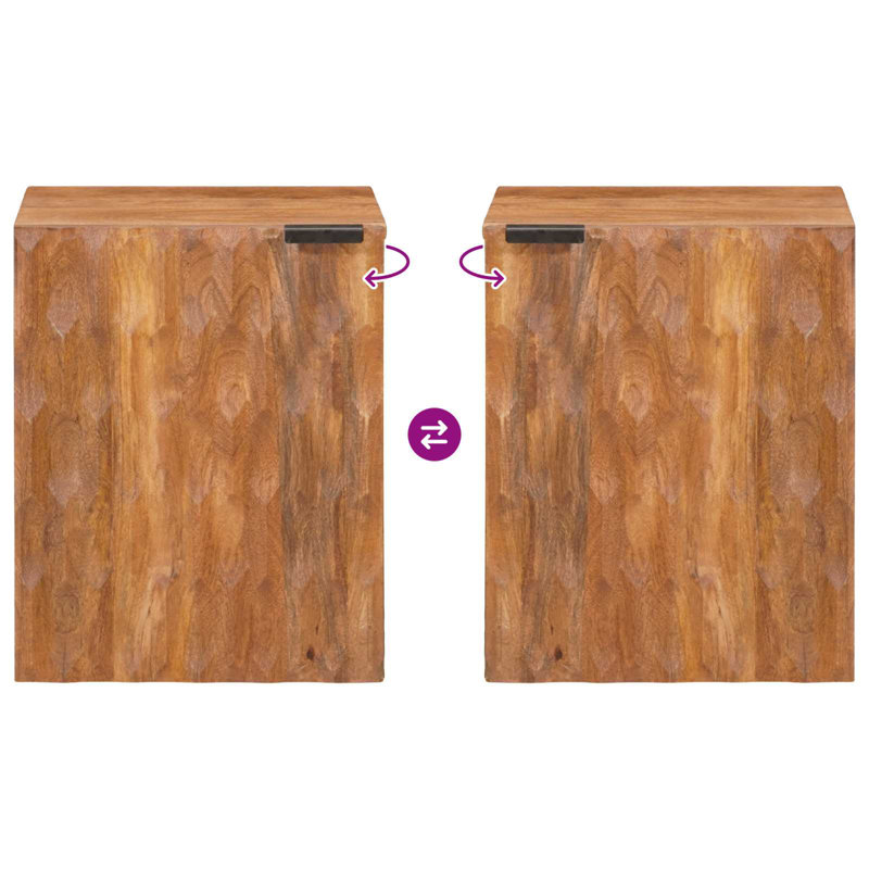 Solid Wood Bathroom Cabinet, Brown