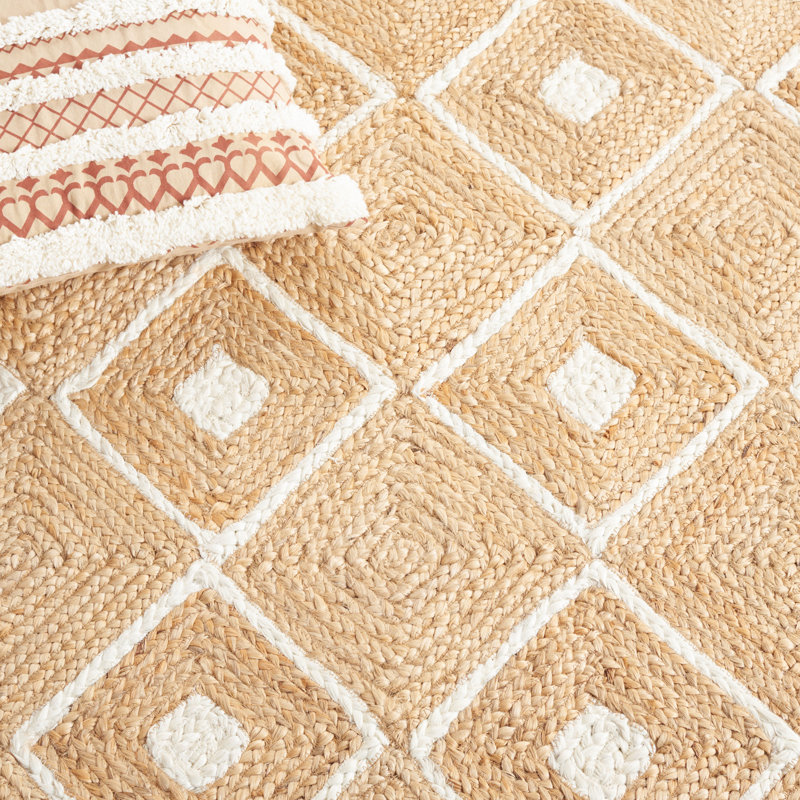 Kaline Natural Fiber Flatweave Jute Rug, Rectangle 5' x 8'