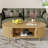 Coffee Table 42.5"W, Mid Century Modern Coffee Table With 360° Sliding Tambour Doors, Fluted Accent Center Table With Storage, Oval Small Coffee Table For Living Room-555412044