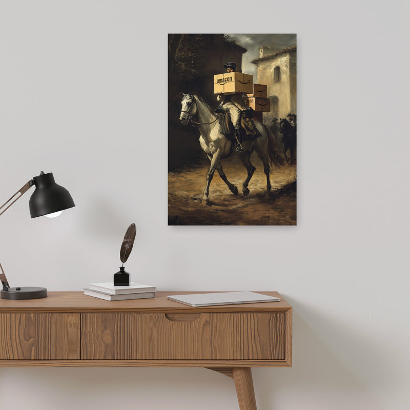 Impression d'art mural cheval rétro classique, 18" H x 12" W