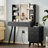 42" W Fluted Makeup Vanity Desk with 23" LED Mirror, 5 Drawers, Glass Top & Built-In Power Outlet,Modern Dressing Table For Bedroom-2062149521