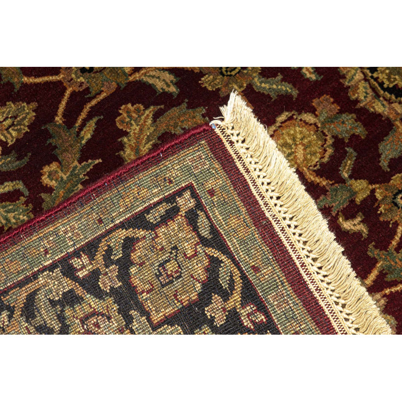 Hand-Knotted High-Quality Red and Black Area Rug