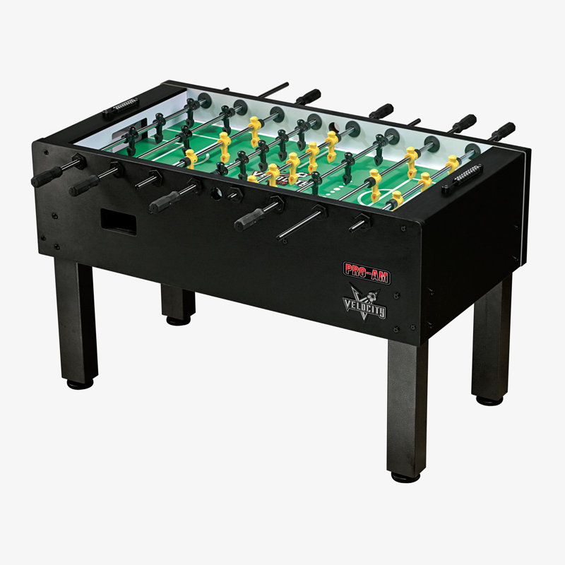 American Heritage Velocity Pro-Am Wood Foosball Table – Tournament-Style Play with Leveling Rods & Manual Scoreboard, Black Finish