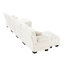 Comfy en forme de U - 4 places avec 2 repose-pieds en tissu chenille blanc pour la décoration du salon 4 maison confortable