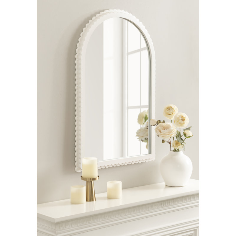 Miroir mural Scallia, 30 po x 20 po, Blanc