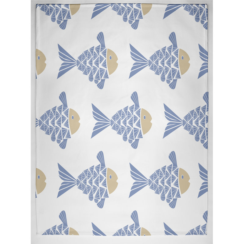 Huang Plain Weave / Muslin Throw Blanket, Blue