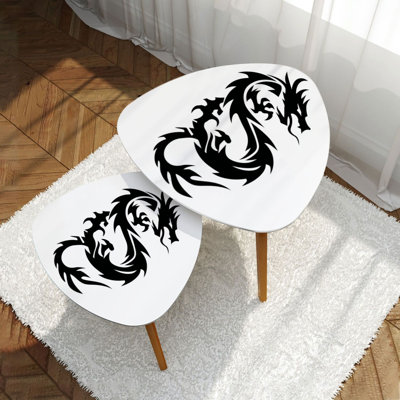 Ensemble de 2 tables basses gigognes blanches