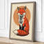 Fox in Circle Modern - Wrapped Canvas-700174908-700175306