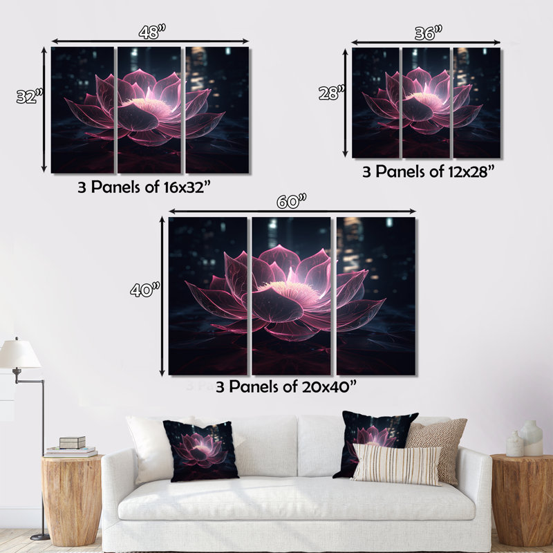Kelesia - Lotus, reproduction d'art sur toile, H 28 po x l 36 po x P 1 po