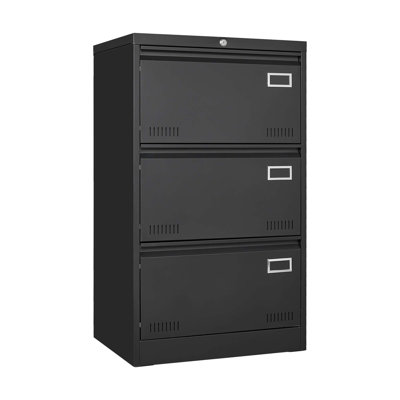 Mirri Locking Metal File Cabinets with Three Drawer