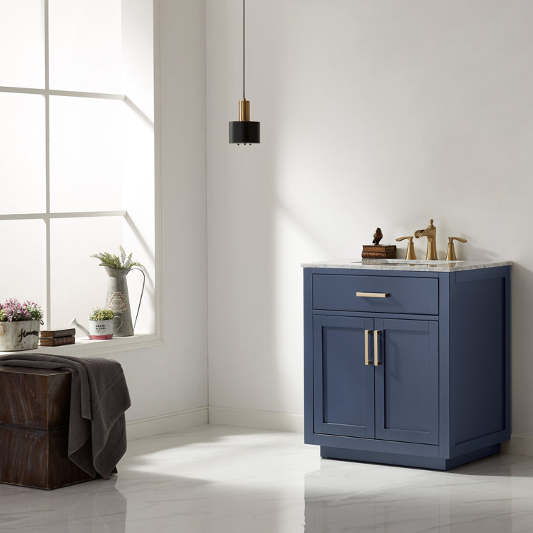 Candrice 30'' Single Bathroom Vanity with Marble Top