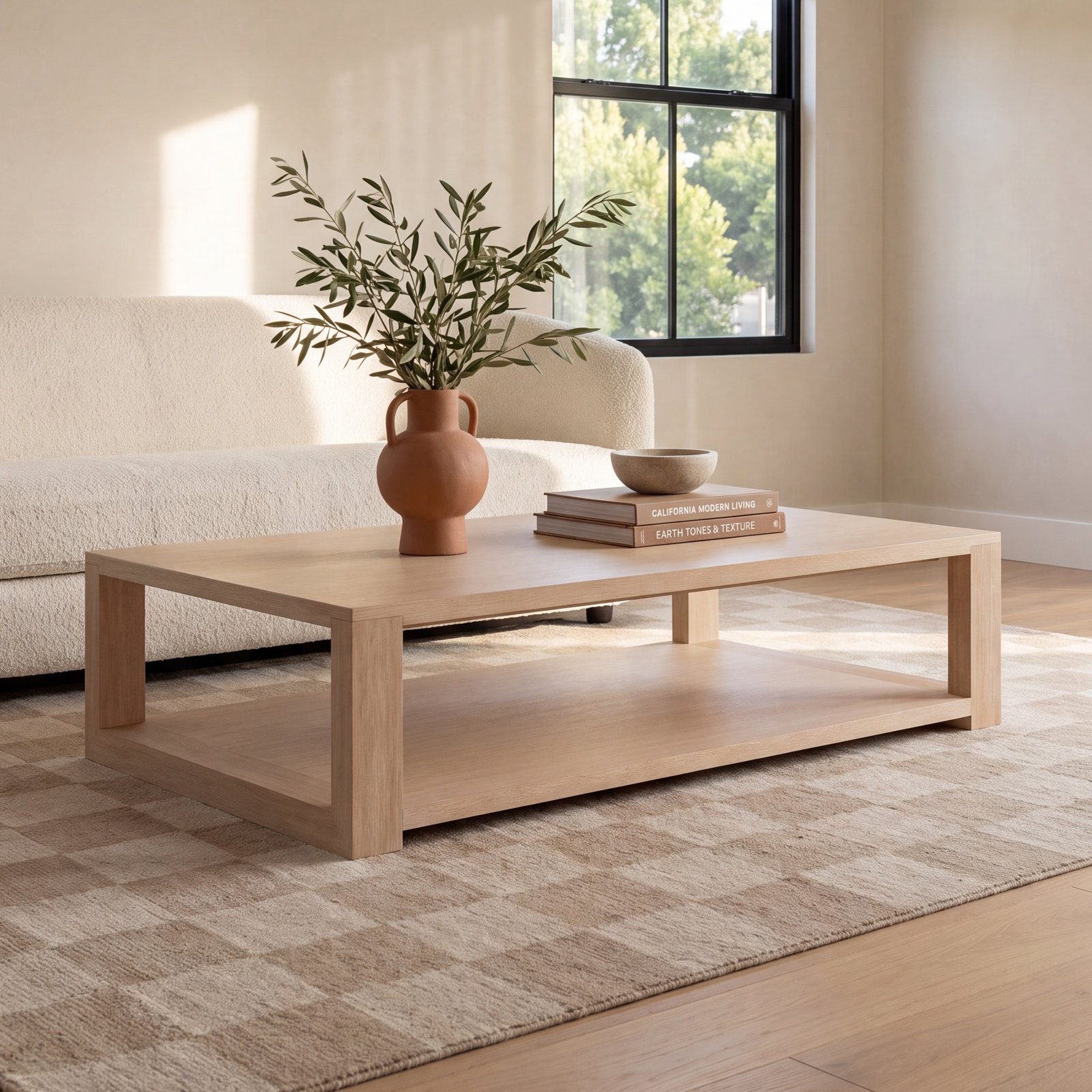 Aydeen Solid Wood Single Coffee Table, Beige