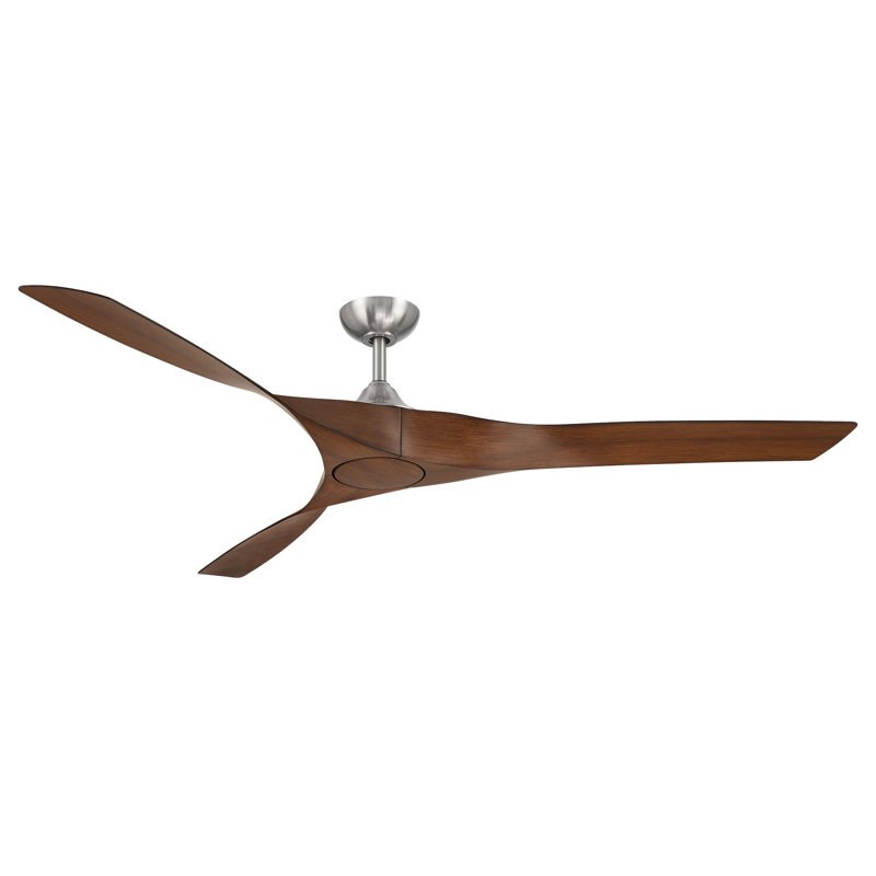 Willow XL 70” Indoor/Outdoor LED Smart Ceiling Fan, Nickel/Walnut