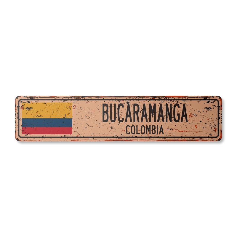 Plaque de rue en aluminium 4 "x 18" Bucarlanga Co