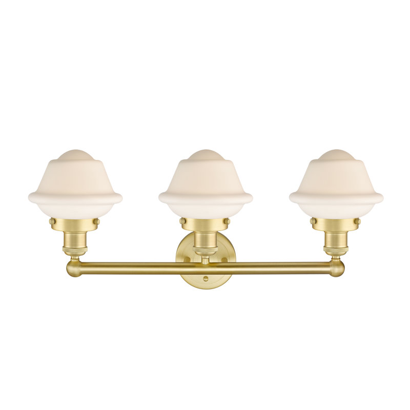 Grourke 3 - Light Dimmable Vanity Light, Matte White, Satin Gold