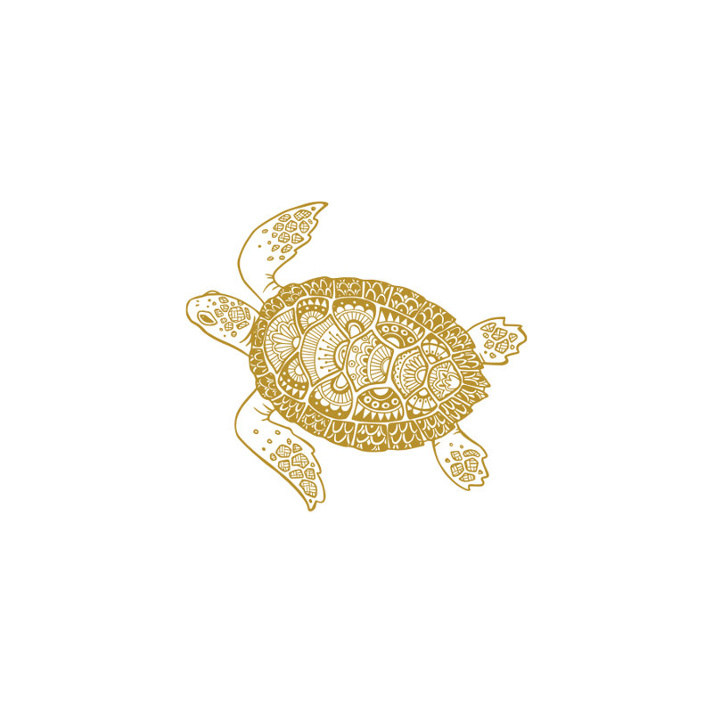 Décalcomanie murale autocollant en écaille tortue, Or