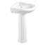 Fauceture VPB2710 Venus 27" Ceramic Corner Pedestal Sink (Single Hole), Glossy White