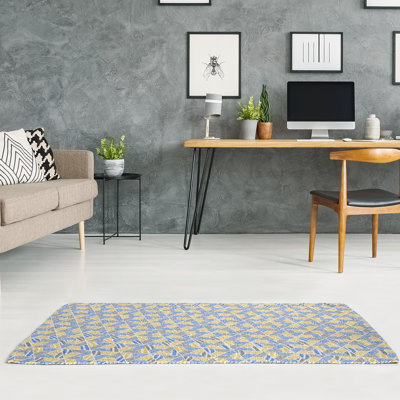 Tapis bleu clair/acier trapézoïdals