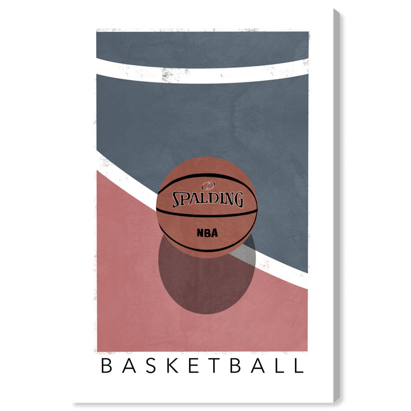 Sports and Teams Orange Basketball, Industrial Orange - impression sur toile, H 24 po x l 16 po, Toile tendue