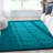 Berte Modern Solid Teal Textured Shag Rug-66201737