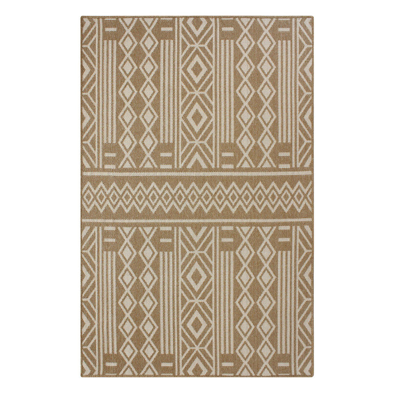Tapis d'extérieur tissé à motif géométrique Tribal