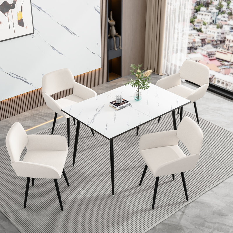 Hargill 47cm H Upholstered Side Chair, Beige