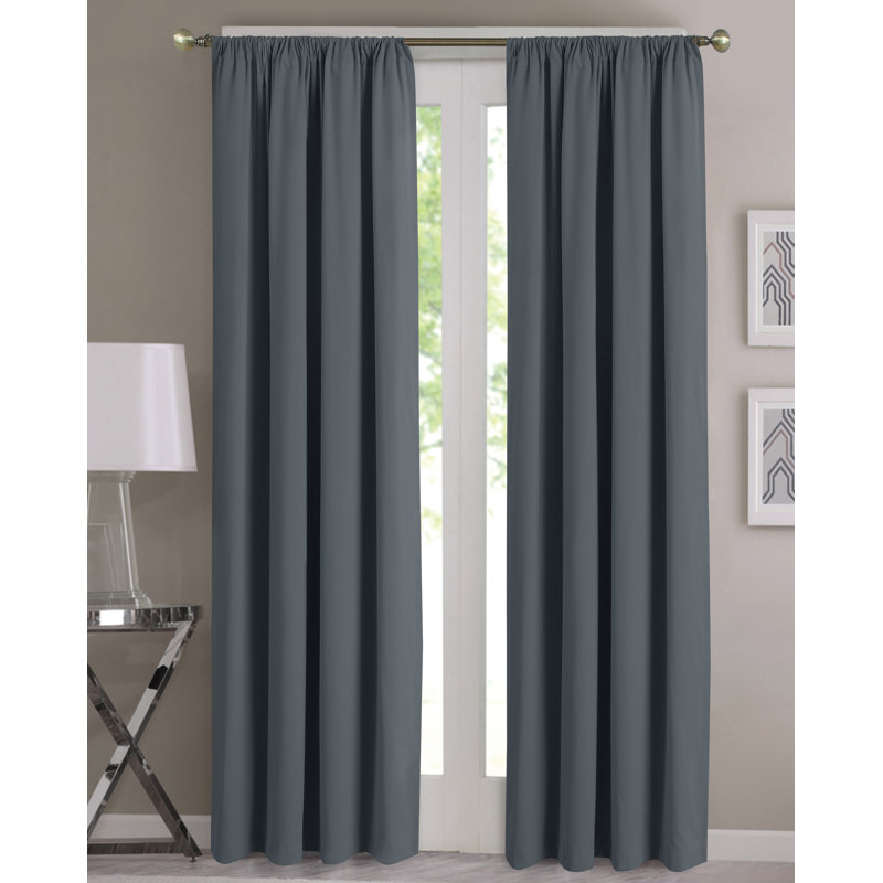 Panneau de rideau simple obscurcissant Billie-Rae, Gris fumée