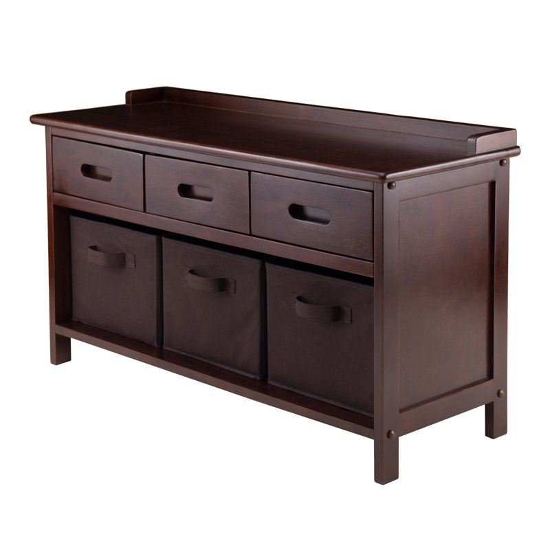 Fabric Storage Bench, Chocolate