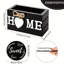 6Pc Black Wooden Heart Coasters With Holder-2021006881