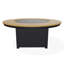 Table de feu 54 po ronde en polymère rustique avec tablette au propane-109665439