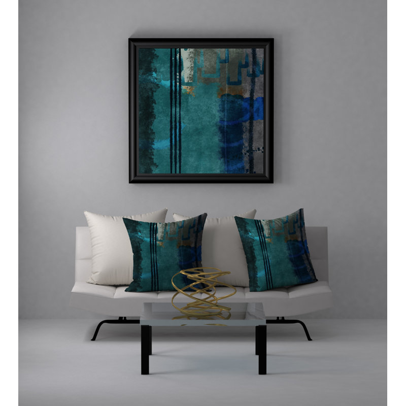Coussin décoratif carrée à droite unique, 24 po x 24 po