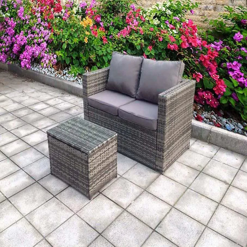 65cm Wide Straight Wicker Patio Sofa