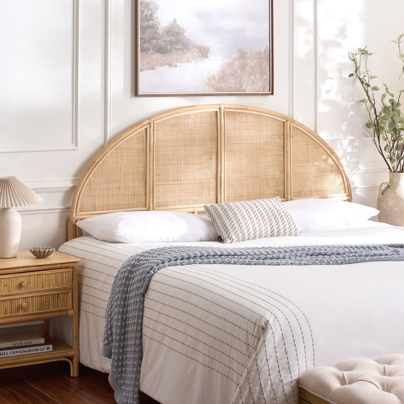 Kurumi Rounded Rattan Headbord, Natural, King