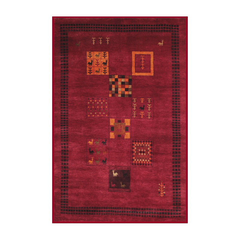 Tapis brun/rouge pourpre contemporain, Rectangle 8 pi x 10 pi