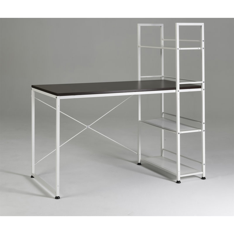 Reversible Smart Workstation Wooden Desk White/Brown