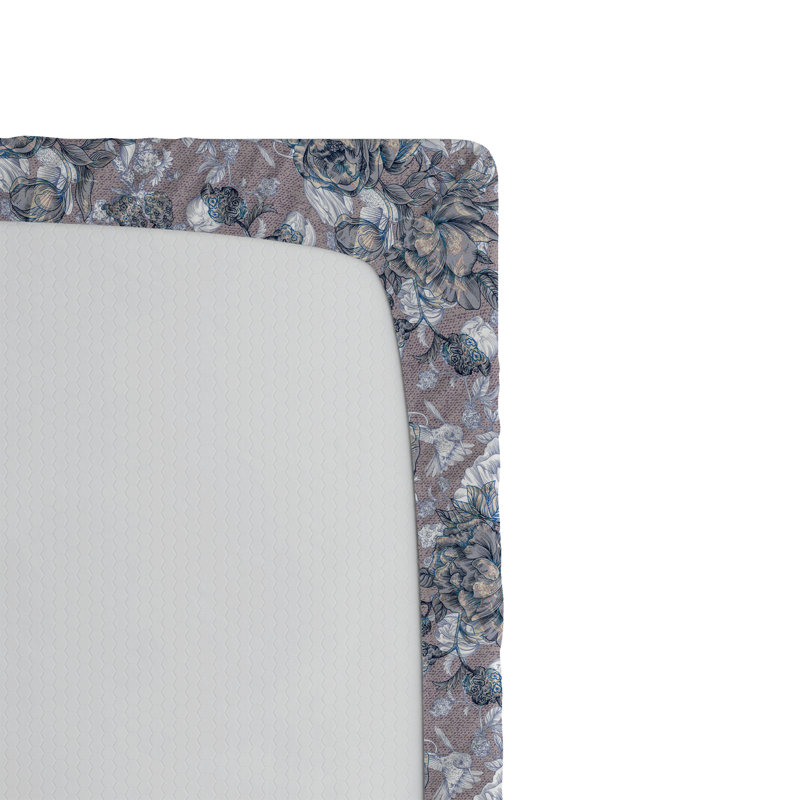 Ambesonne Fitted Sheet, Eggshell/Pale Sepia Floral, Full Fitted Sheet