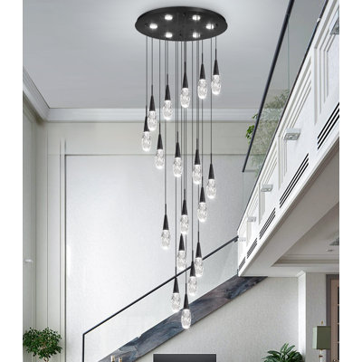 Modern LED Dimmable Long Chandelier 