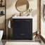 Meuble-lavabo simple 30 po noir moderne autoportant