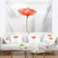 Tapisserie aquarelle grande fleur de coquelicot rouge-28508857