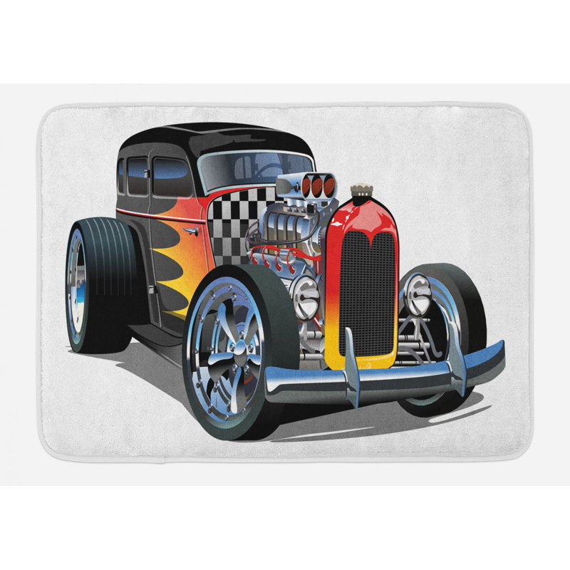 East Urban Home Race Car Bath Rug | Wayfair