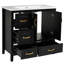 Meuble-lavabo 36 po avec lavabo, une armoire avec portes à fermeture douce, 4 tiroirs à fermeture douce, poignées en métal, noir-121294409